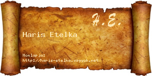 Haris Etelka névjegykártya